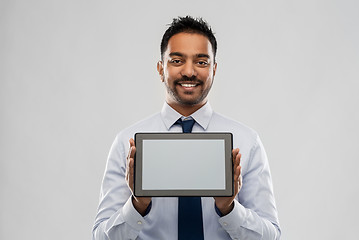 Image showing indian businessman with tablet pc computer