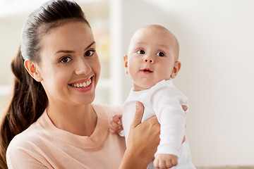 Image showing happy mother with little baby boy at home