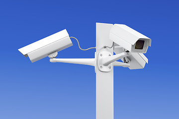 Image showing Three surveillance cameras