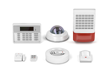 Image showing Security equipment on white background