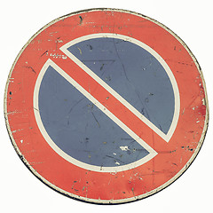 Image showing Vintage looking No parking sign