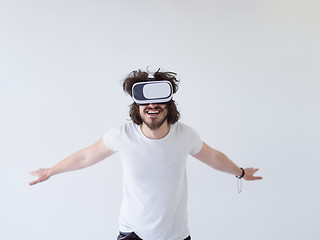 Image showing Man using headset of virtual reality