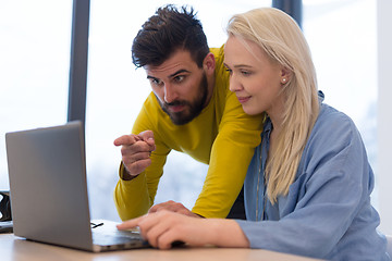 Image showing Startup Business Team At A Meeting at modern office building