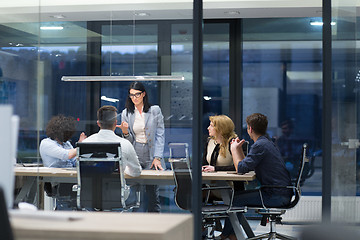 Image showing Startup Business Team At A Meeting at modern office building