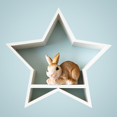 Image showing Easter bunny in a white star