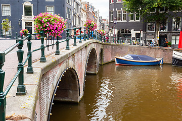 Image showing boat in the canals of Amsterdam