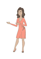 Image showing Young hispanic happy woman gesturing.
