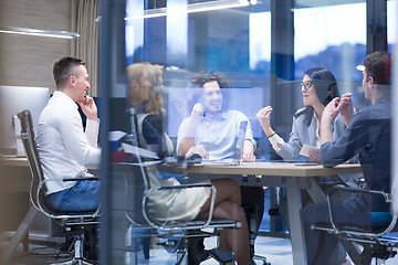 Image showing Startup Business Team At A Meeting at modern office building