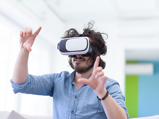 Image showing man using VR-headset glasses of virtual reality