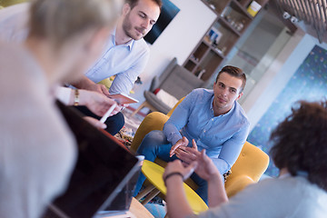 Image showing Startup Business Team At A Meeting at modern office building