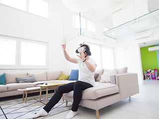 Image showing man using VR-headset glasses of virtual reality