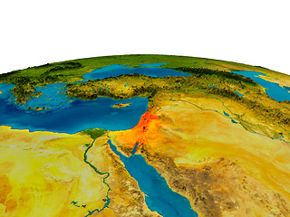 Image showing Israel on model of planet Earth