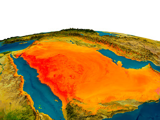 Image showing Saudi Arabia on model of planet Earth