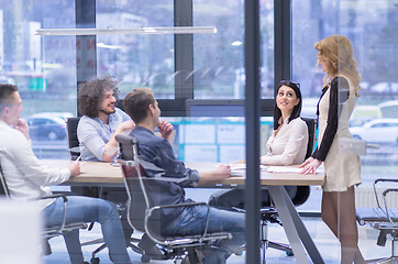 Image showing Startup Business Team At A Meeting at modern office building