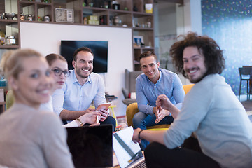 Image showing Startup Business Team At A Meeting at modern office building