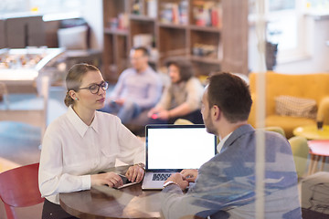 Image showing Business team Working With laptop in creative office