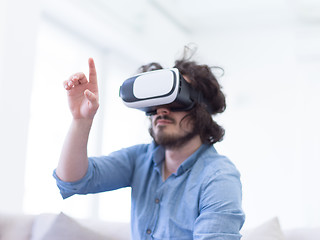 Image showing man using VR-headset glasses of virtual reality