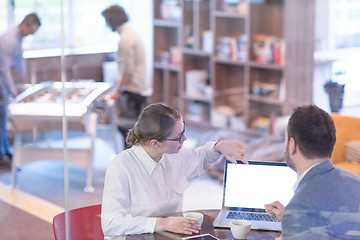 Image showing startup Business team Working With laptop in creative office