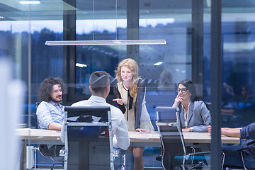 Image showing Startup Business Team At A Meeting at modern office building