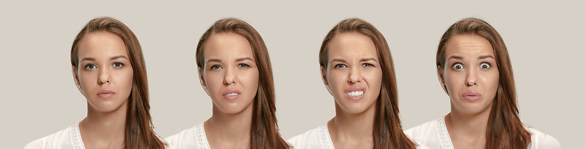 Image showing Annoyed young woman feeling frustrated with something. Human facial expressions, emotions and feelings.