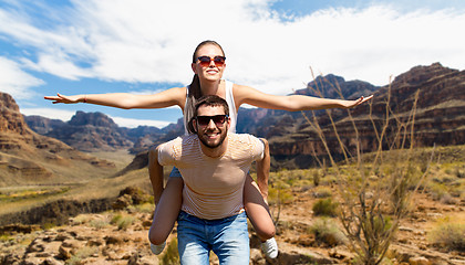 Image showing couple having fun in summer over grand canyon