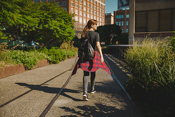 Image showing NYC girl, on the HighLine Park