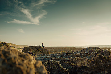 Image showing Alone in the beach