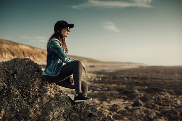 Image showing Alone in the beach