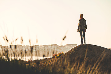 Image showing Woman enjoying the view