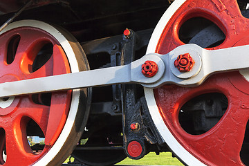 Image showing old steam locomotive close-up