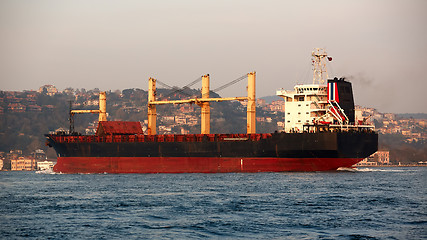Image showing A cargo ship in the Bosphorus, Istanbul, Turkey.