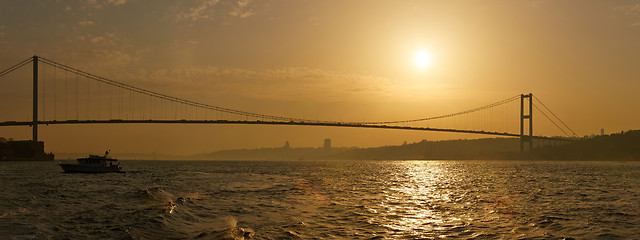 Image showing The Bosphorus Bridge connecting Europe and Asia.