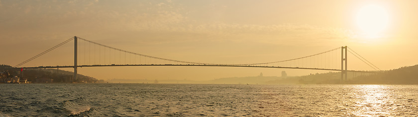 Image showing The Bosphorus Bridge connecting Europe and Asia.