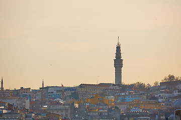 Image showing Beyazit tower or Seraskier Tower historic landmark in Istanbul, Turkey