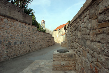 Image showing Street in a small Croatian town of Blato on Korcula island in Adriatic sea