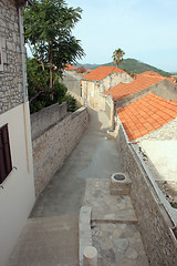 Image showing Street in a small Croatian town of Blato on Korcula island in Adriatic sea