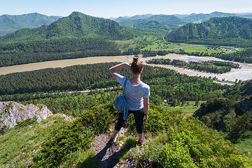 Image showing Woman in Altai mountain