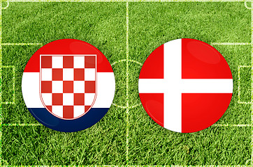 Image showing Croatia vs Denmark football match