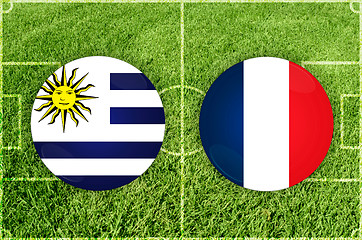 Image showing Uruguay vs France football match