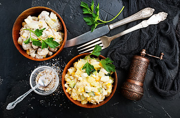 Image showing salad with corn and chicken