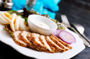 Image showing chicken fillet on plate