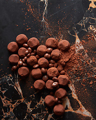 Image showing Assorted dark chocolate truffles