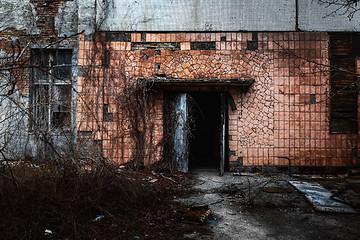 Image showing Abandoned doorway to Jupiter Factory in Chernobyl Exclusion zone