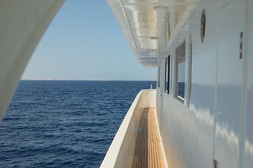 Image showing Corridor of luxury yacht