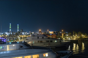 Image showing Port at the Red Sea night phot