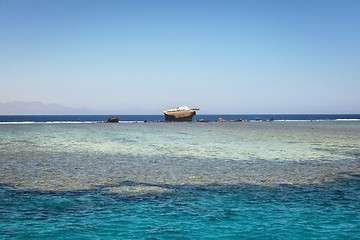 Image showing Ship wreck with coral reef