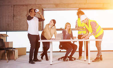 Image showing group of multiethnic business people on construction site