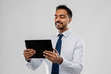 Image showing indian businessman with tablet pc computer