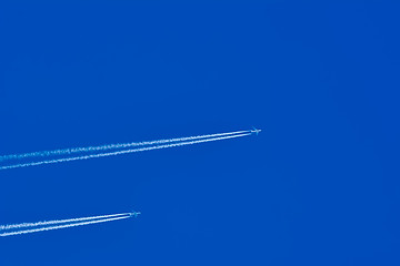 Image showing Two Airplanes in the Sky