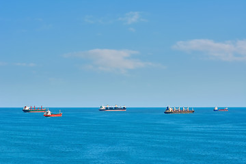 Image showing Cargo Ships at Anchorage